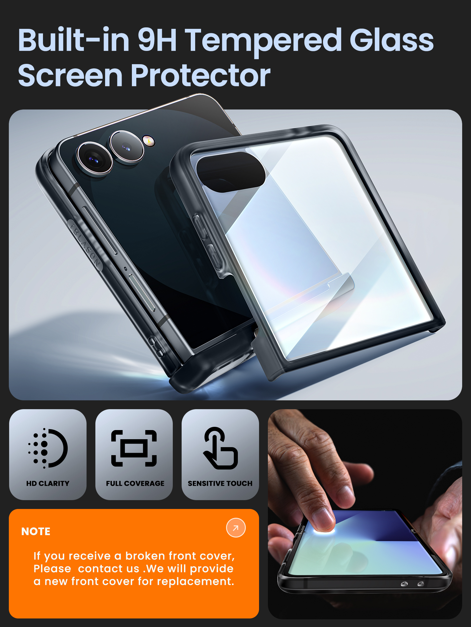 i-Blason for Samsung Galaxy Z Flip 7 Case with Stand [Tempered Glass Screen Protector] [Hinge Protection] [Strong Magnetic Absorption] Slim Matte Protective Magnetic Phone Cover for Z Flip 7, Black