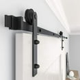 thumbnail image 4 of WINSOON 7.5 ft Single Sliding Barn Door Hardware Track Kit Black Finish Basic I Style, 4 of 7