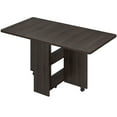 thumbnail image 1 of Space Saving Folding Dining Table,Drop Leaf Dining Table with 6 Wheels and 2-Layer Storage Shelf,Extendable Drop Leaf Farmhouse Wood Tables,for Small Spaces, 1 of 8