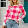 thumbnail image 4 of erdimoy Hauts d'Automne pour Femmes Chandail à Col Rond Mode Automne et Hiver Manches Longues à Carreaux Imprimé Confortable Hauts Amples Style Simple Cardigan Chandail, 4 of 9