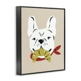 thumbnail image 3 of Stupell Industries Frenchie Dog with Croissant Black Framed Giclee Art design by Krissy Mast, 14 x 11, 3 of 8