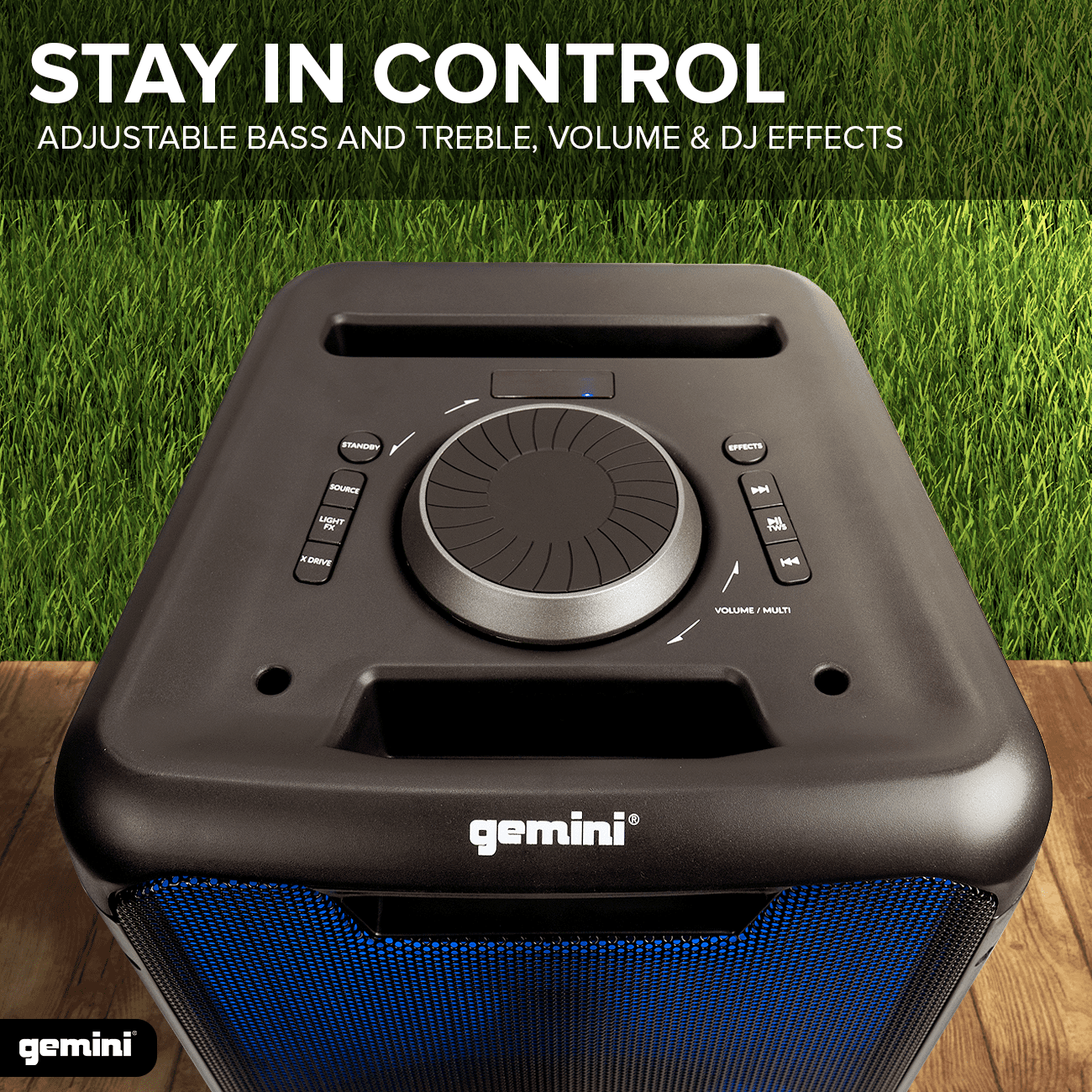 Gemini GLS880 DJ Bluetooth Speaker  1000W, LED, Rechargeable, Mic & Guitar Inputs  (图3)