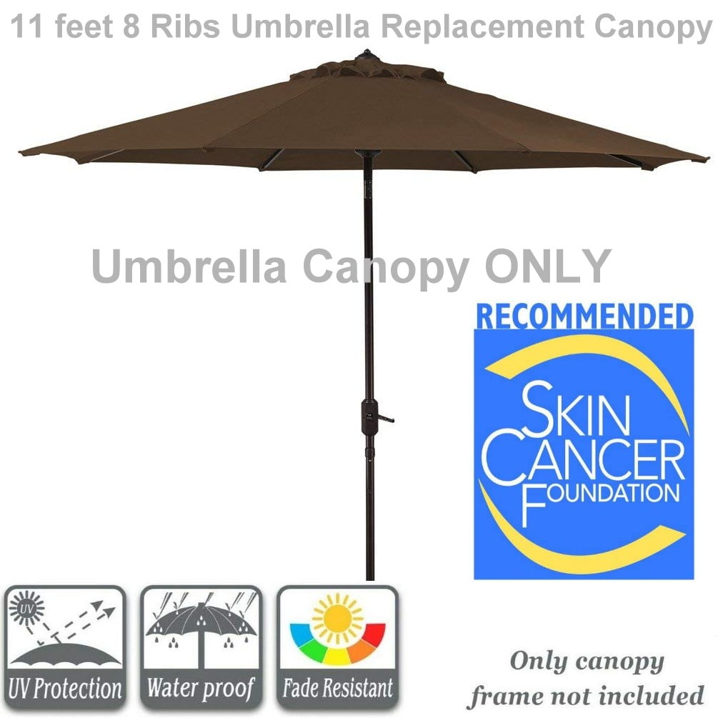 Outdoor Patio Umbrella Replacement Canopy for 11ft 8 Ribs Sun