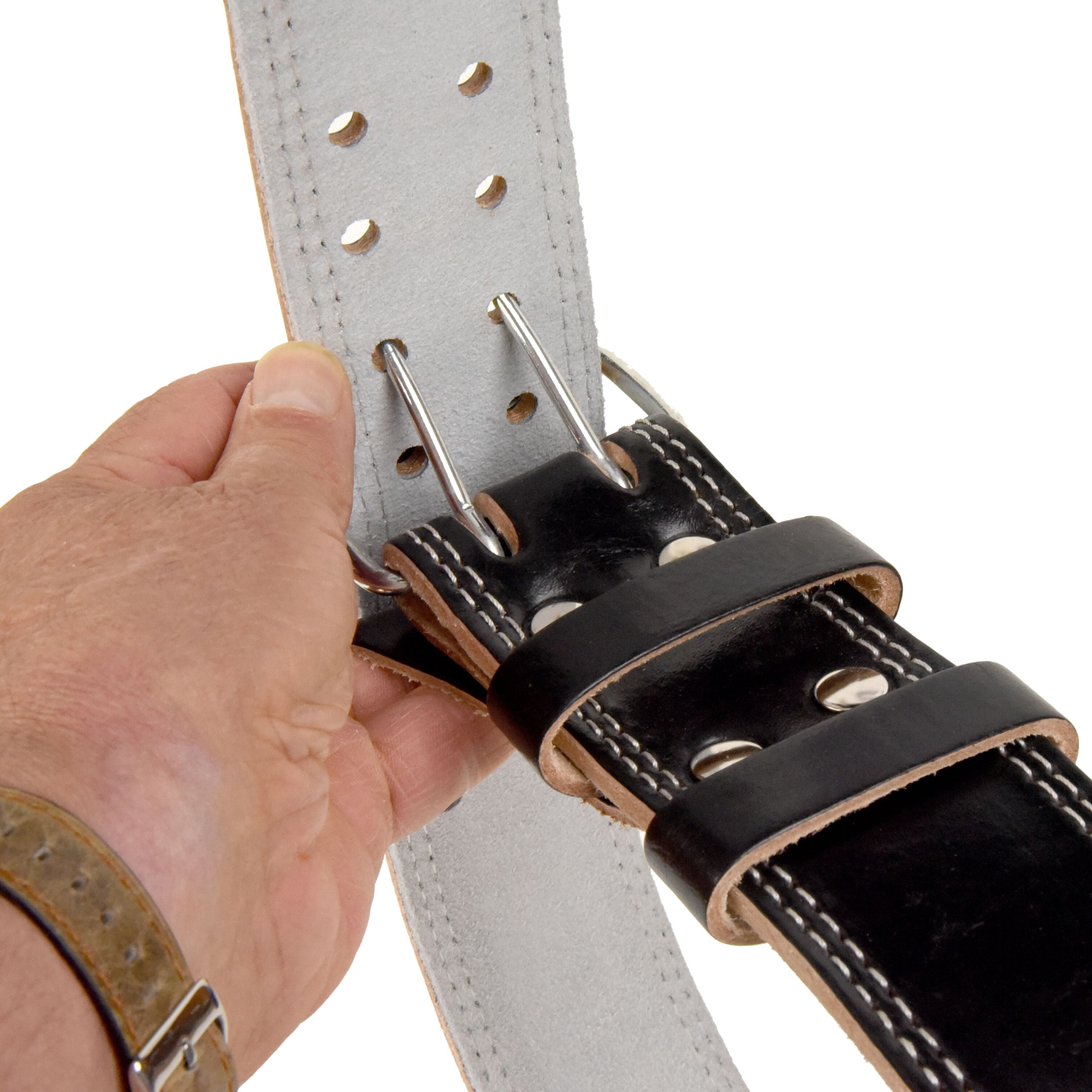 Hold'Em Weight Lifting Belts, 100% Genuine Leather, Foam Padding, Suede Lining, Double Stitching