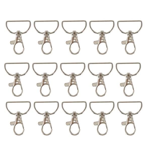 24pcs Lobster Clasp Swivel Snap Hooks D Ring Keychain Hook Lanyard Clips