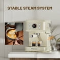 thumbnail image 5 of Empstorm 20 Bar Espresso Machine with Milk Frother Steam Wand, 3-in-1 Coffee Maker, Compatible with NS Pods, Stainless Steel, for Latte & Cappuccino, Beige, 5 of 9