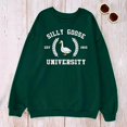 thumbnail image 4 of Tiweut Funny Goose Graphic Sweatshirt For Women Cute Printed Crewneck Sweater Pullover With Sayings Long Sleeve T Shirts,A-Dark Green,Dark Green, 4 of 4