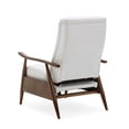 thumbnail image 3 of Solaris Wood Arm Milky White Faux Leather Wood Arm Push Back Recliner, 3 of 5