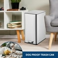 thumbnail image 7 of 4 Gallon Step Trash Can, 15 Liter Stainless Steel Rubbish Bin with Removable Inner Bucket, Rectangle Slim Garbage Can with Soft-Close Lid for Bathroom, Living Room, Office, Silver, 7 of 7