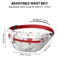 thumbnail image 3 of Fanny Pack White Christmas Gnome Pattern Waist Pack Bag,Running Cross Bag,Waterproof Large Fanny Packs for Women Men for Travel Running Hiking Cycling, 3 of 6