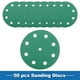 thumbnail image 3 of Discos de lijado únicos de 5 pulgadas, 9 agujeros, grano 220, papel de lija redondo con gancho y lazo, óxido de aluminio verde, 50 piezas, 3 of 6