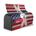thumbnail image 4 of PHELIKA Bichon Frise Dog American Flag Magnetic Mailbox Covers Standard Size 21"H x 18"W, 4 of 8