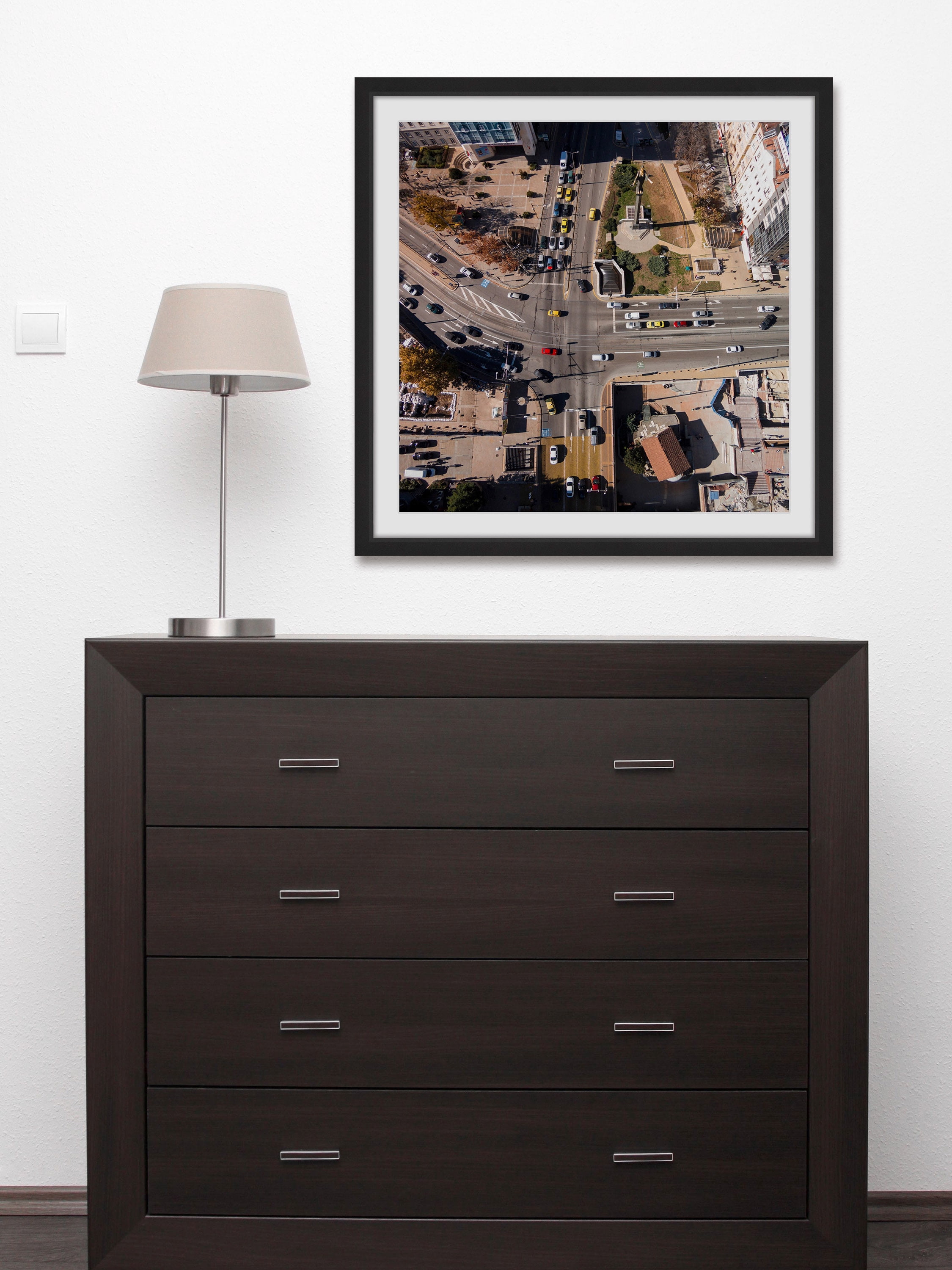 "Midday Traffic" Framed Painting Art Print, 32.0" x 1.5"