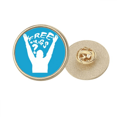 thumbnail image 1 of Cheers Câlins Art Déco Mode Rond Métal Broche d'Or Clip, 1 of 3