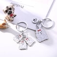 thumbnail image 3 of 3 PCS Dog Brooch Keychain Set, 2 Puppy Keyring Keyfob Metal Pet ID Tags and 1 Dog Brooch for Clothing Bag Adornment Accessory Maltese, 3 of 7