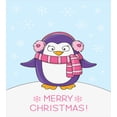 thumbnail image 3 of Ambesonne Christmas Duvet Cover Sets, Penguin's Scarf Earmuffs, 2-Twin, Blue Violet Pale Blue, 3 of 4