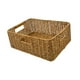 thumbnail image 1 of Cesta de almacenamiento de ratán con asas, cesta rectangular de imitación de ratán, cesta para frutas Oscuro 38x26x13cm, 1 of 9