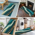 thumbnail image 5 of Runner Rug 2'x6', Teal Marble Washable Non-Slip Hallway Runner Rugs, Modern Abstract Gold Fluid Art Bedside Rugs Floor Mats Carpet Runners for Kitchen Bathroom Laundry Room, 5 of 8