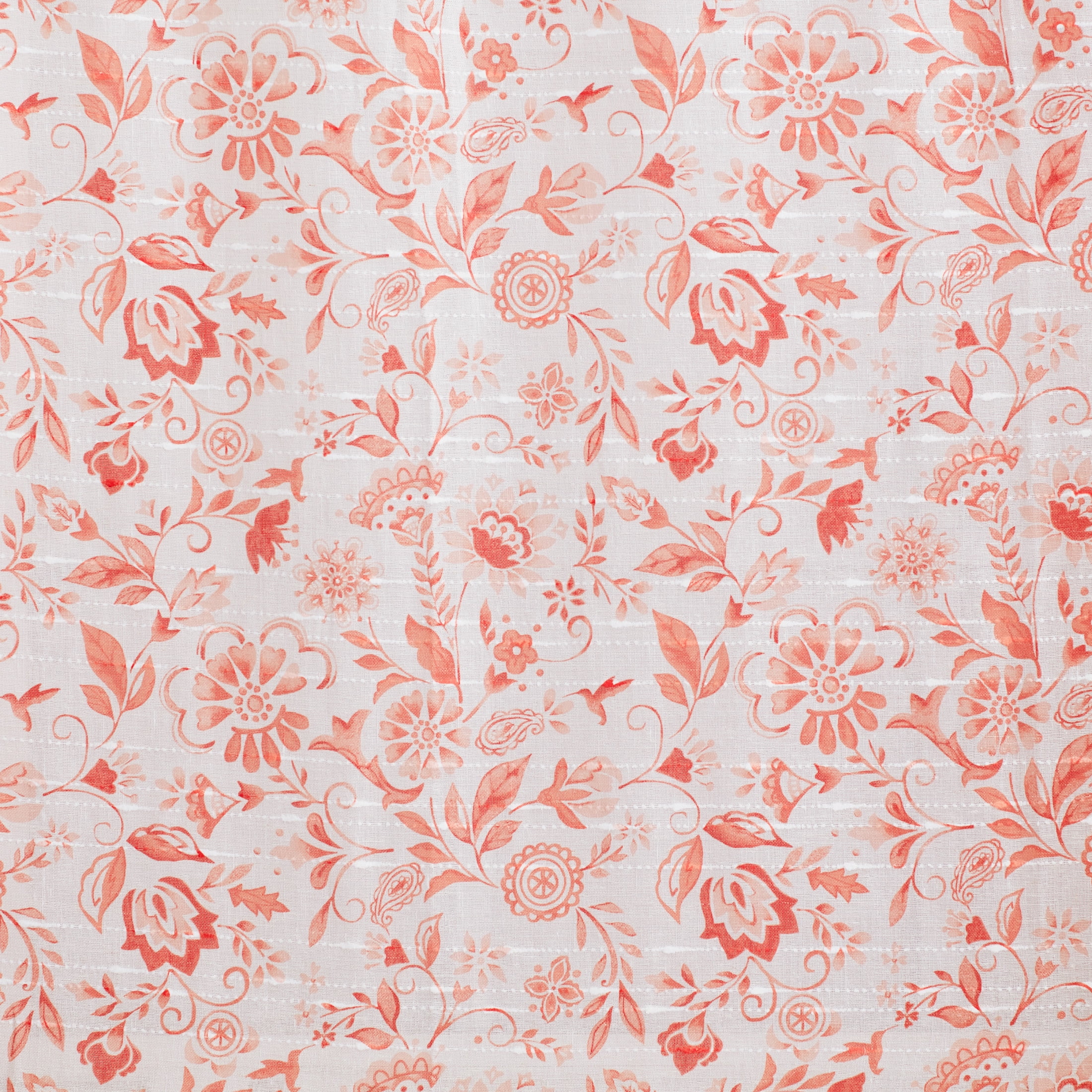 The Pioneer Woman Maize Sheer Curtain Panel, Coral, 1 Panel, 50"W x 84"L