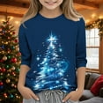 thumbnail image 1 of YUNAFFT Filles et Garçons Imprimé de Noël Manches 3/4 Chandail Décontracté à Enfiler Hauts Extensible Type Coton 2-12 Ans, 1 of 5