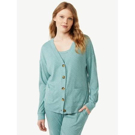 

Joyspun Women s Hacci Knit V-Neck Cardigan Lightweight Sizes S to 3X