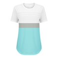 thumbnail image 4 of Sweet Home Farm V Neck T Shirts for Women Shirt Short Sleeve Formal Casual Spring Summer Clothing Flowing Creases Front Short Sleeve Shirts for Women Sky Blue, 4 of 5