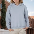 thumbnail image 4 of Domzest Boys Girls Fleece Hoodies Long Sleeve Plain Pullover Sweatshirts Teen Kids Casual Hooded Sweatershirt Dailywear Gray 110 Age:3-4Y, 4 of 5