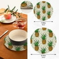 thumbnail image 3 of Pot Holders Trivets Set Cotton Potholders Set, Set of 2, Summer Pineapple Hot Pot Trivets One 9.45 Inch and One 7 Inch for Kitchen Pans Bowl Teapot, 3 of 7