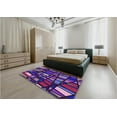 thumbnail image 5 of Ahgly Company Machine Washable Indoor Square Transitional Indigo Purple Area Rugs, 3' Square, 5 of 7