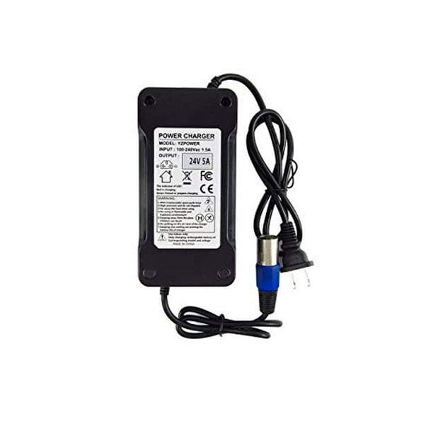 Cargador de Batería Abakoo 24V 5A Automático Inteligente con Conector XLR