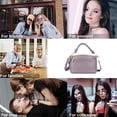 thumbnail image 5 of Bolso pequeño de lujo de cuero genuino bandolera con asa superior bolsos de hombro para mujer, 5 of 5