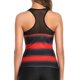 thumbnail image 4 of Traje de baño de dos piezas para mujer, cuello redondo, tipo I, malla trasera, empalme, estampado a rayas, traje de baño rojo 3XL, 4 of 6