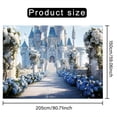 thumbnail image 2 of Princess Castle Backdrop White Blue Floral Wedding Photography Background White Castle Fantasy Fairy Tale Wonderland Birthday Party Decorations Banner Supplies Photo Booth Props, 2 of 4