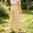 thumbnail image 3 of Zpanxa Girls Buffalo Plaid Wide Leg Pants Elastic Waistband Loose Fit Trendy Casual Trousers with Pockets for School Pants for Girls, 3 of 8