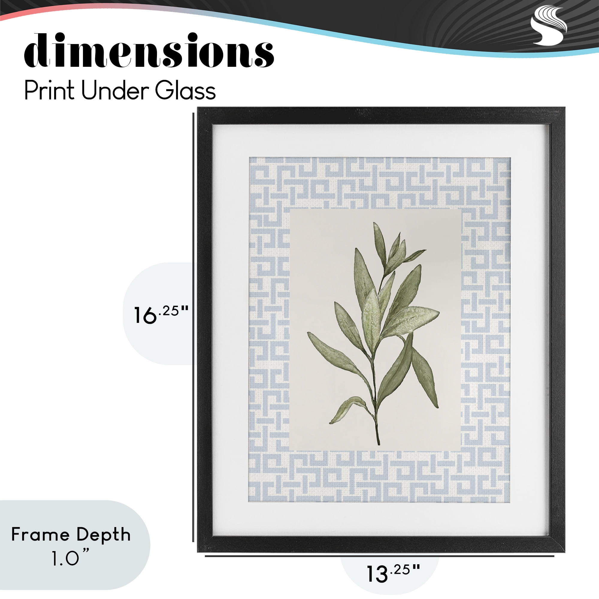 Stupell Industries Leafy Fresh Herb Black Framed Print Under Glass, design by Diannart