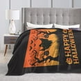 thumbnail image 4 of DouZhe Ultra-Soft Micro Fleece Lightweight Flannel Bed Blanket, Happy Halloween Horror Ghosts Print Cozy Warm Throw Blankets, 80"x60", 4 of 7