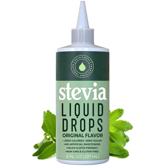 NatriSweet Liquid Stevia Drops 8 fl oz, Liquid Sweetener, Sugar Free, Helps Sugar Levels 1823 Drops
