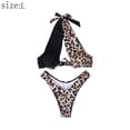 thumbnail image 2 of Traje de baño para mujer con estampado de leopardo, traje de baño sexy con espalda abierta y abertura en el cuello, bikini ajustado, 2 of 7