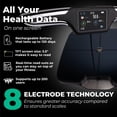 thumbnail image 3 of Báscula digital inteligente premium para peso corporal (compatible con FSA o HSA) - 8 electrodos - Más de 56 métricas - Recargable - WiFi y Bluetooth - Análisis corporal completo - Monitoriza grasa co, 3 of 5