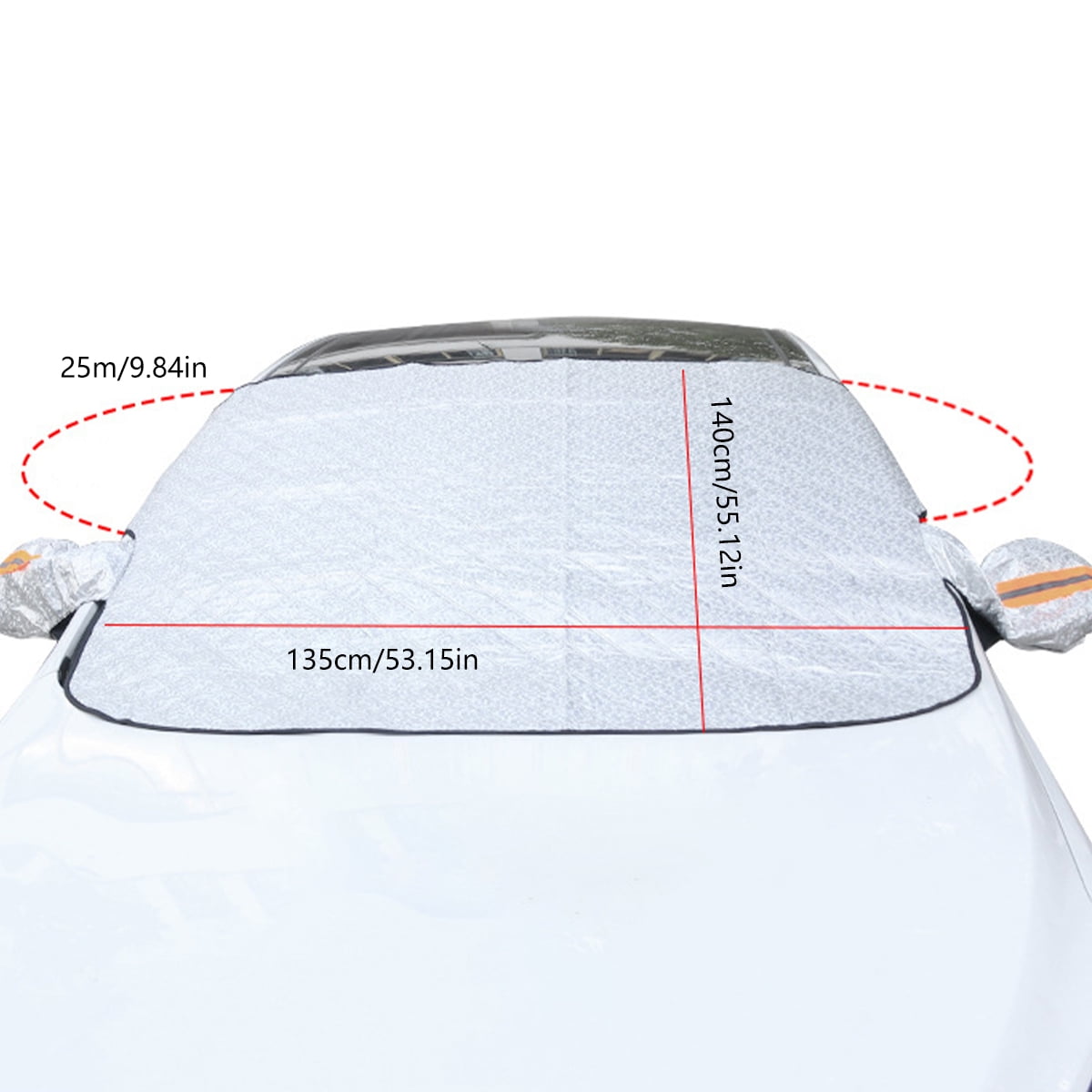 FOVAL Windshield Snow Cover, Car Windshield Cover for Ice and Snow Frost  with Side Mirror Protector, Safe Luminous Strips, 4-Layer Wiper Front  Window Protects Cover for Cars Vehicle Compact : : Car