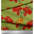 thumbnail image 3 of Soimoi Cotton Poplin Fabric Leaves & Aster Floral Decor Fabric Printed Yard 42 Inch Wide, 3 of 3