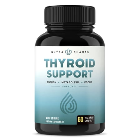 NutraChamps Thyroid Support & Adrenal Support Supplement 2-in-1 Natural Formula - Iodine & Ashwagandha for Energy, Metabolism, Focus, Adrenal Fatigue & Stress Relief, Cortisol Balance for Women & Men