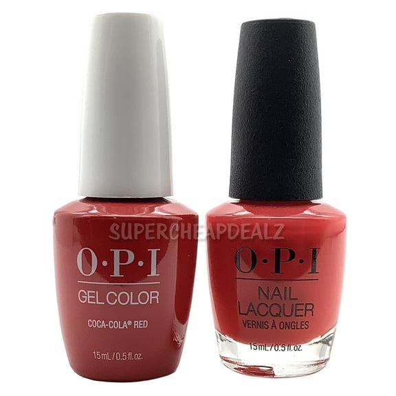 OPI Nail Polish & GelColor Gel Nail Polish Duo Set 0.5 oz - C13 - COCA-COLA RED