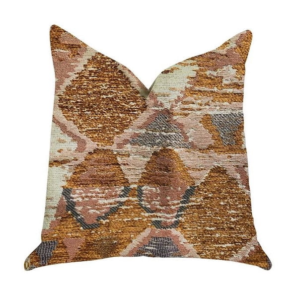 Mira Oasis Shades of Brown Luxury Throw Pillow, 24 x 24 in.
