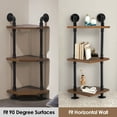 thumbnail image 4 of Ivinta Industrial Wall Mount Pipe Shelves, 3-Tier Corner Shelf with Solid Wood, Corner Bookshelf Display Stand,Metal Standing Bookcase (3-Tier), 4 of 9
