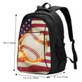 thumbnail image 5 of Xecao Baseball Ball With Flag for Travel Laptop Backpack, USB-Charging-Enabled, Spacious Business Backpack for Men and Women,College School Computer Bag, 5 of 7