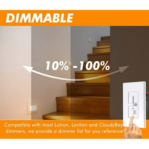 Cloudy Bay 120V Dimmable LED Indoor Outdoor Step Light 3 Pack
