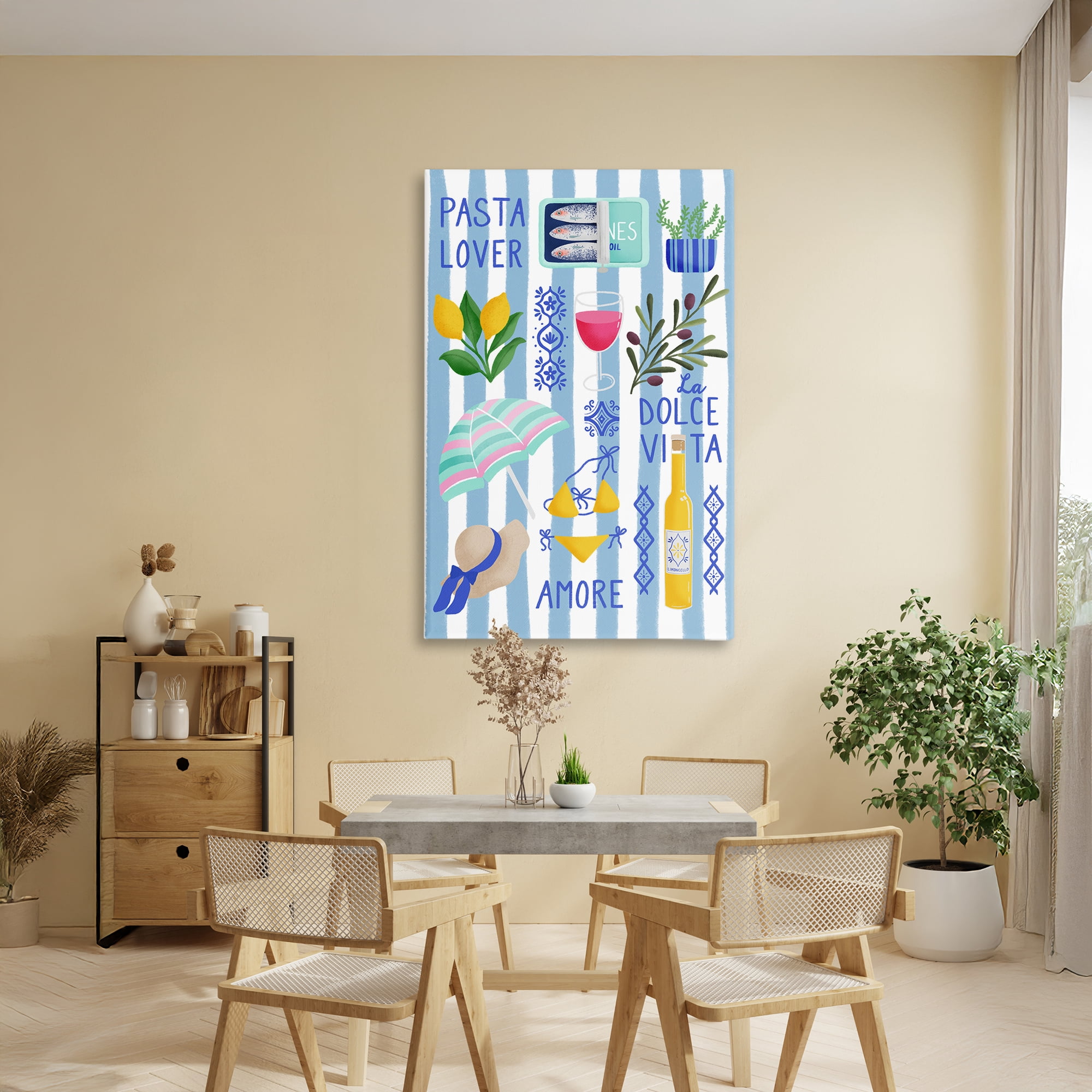 Stupell Industries Pasta Lover Mediterranean Canvas Wall Art, design by Metka Hiti