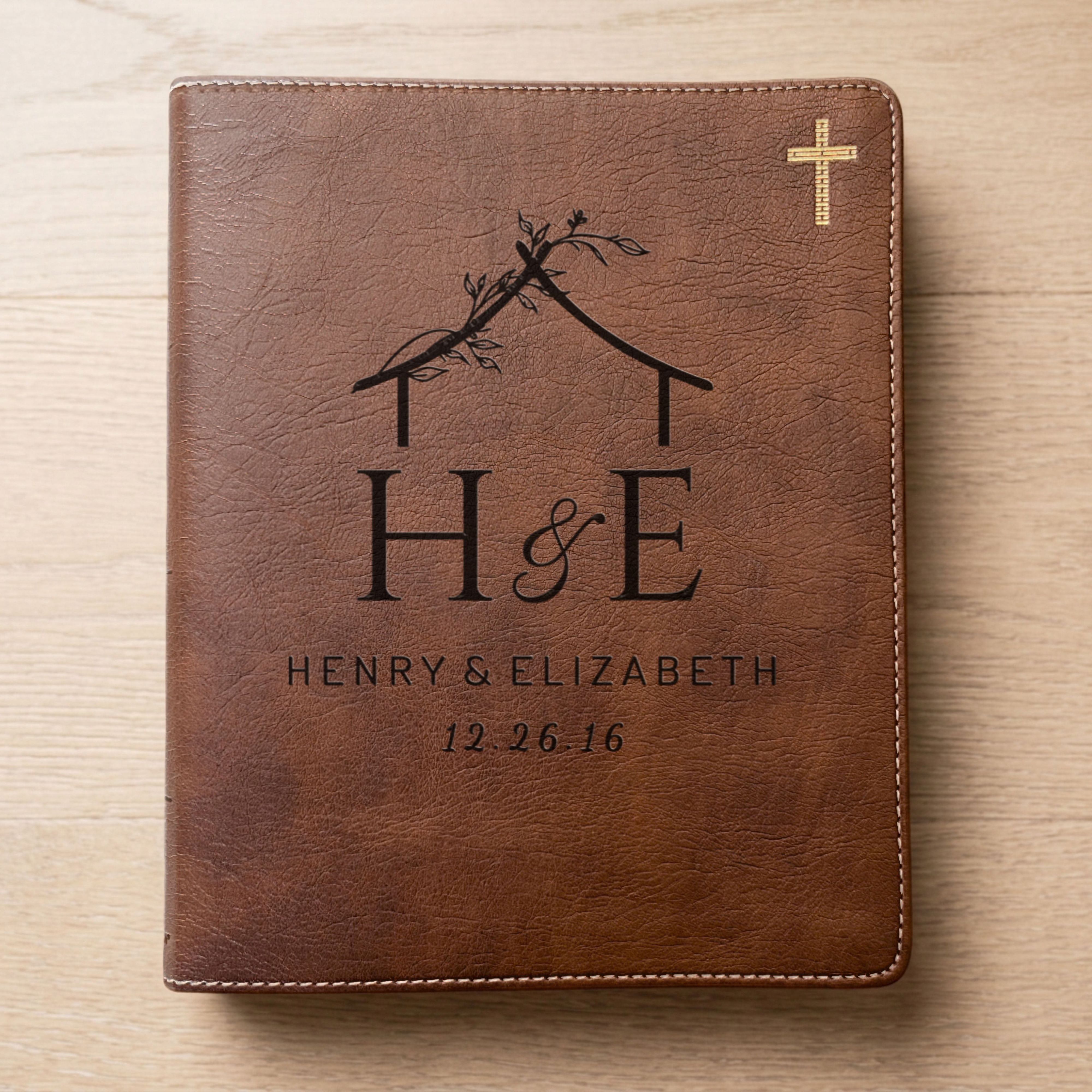 Personalized NIV Journaling Family Bible, Wide Margin Red Letter Edition, Custom Name Engraved, Includes Tabs & Highlighters, Wedding Gift