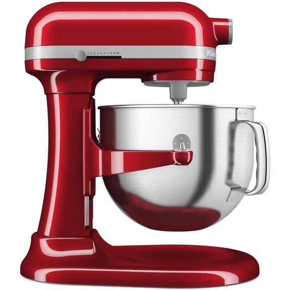 KitchenAid 7 qt Stand Mixer, Candy Apple Red with Flat Beater, Dough Hook, Whip
